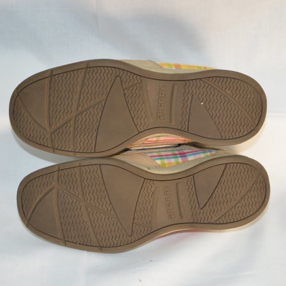 Sperry Intrepid Girls Loafers, Suede with plaid insert, Size 3 - Picture 4 of 5